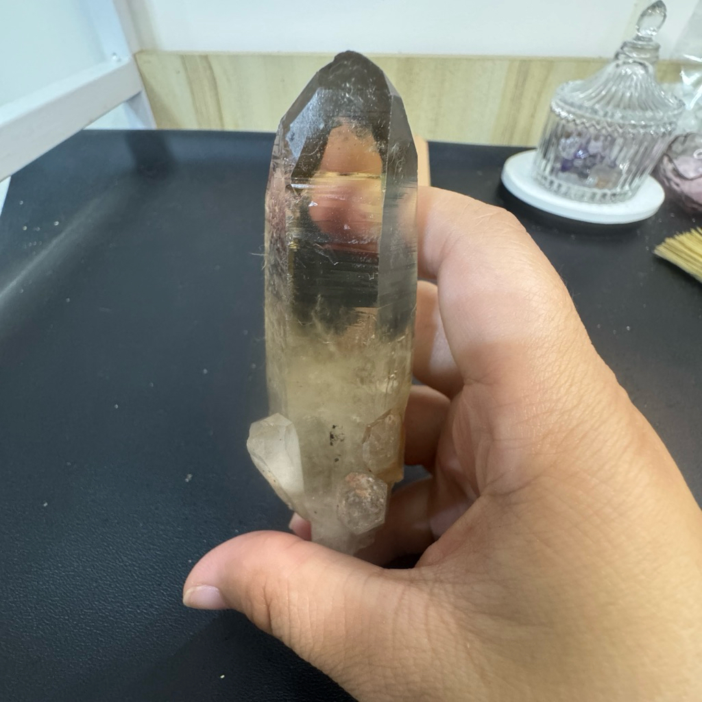 C215單一支天然黃水晶 原礦 造型水晶 盆栽水晶
