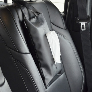 【MINA米娜】日本 SEIKO 吊掛式 模擬皮 薄型 面紙盒套 置物袋 收納 車用收納 EH-195