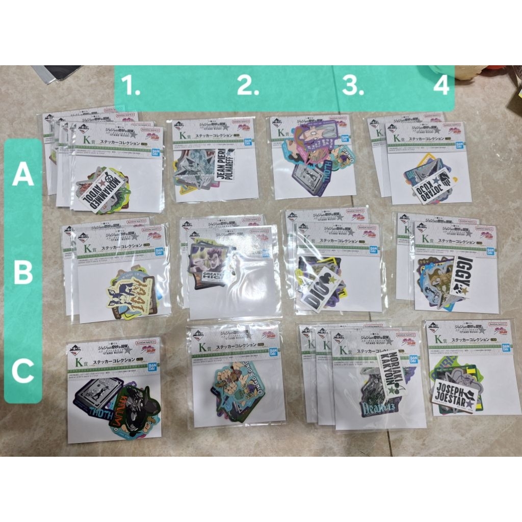 日版 jojo的奇妙冒險 星塵遠征軍 一番賞 貼紙 k賞