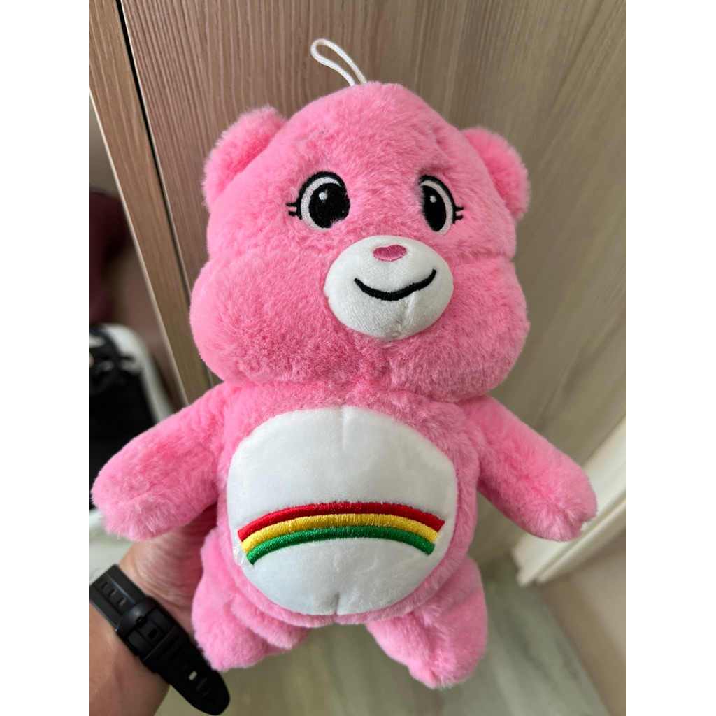 粉紅 熊 絨毛 玩偶 娃娃 彩虹 兒童 幼童 玩具 二手