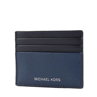 MICHAEL KORS 男款 荔枝紋皮革名片夾-海軍藍【美國正品現貨】