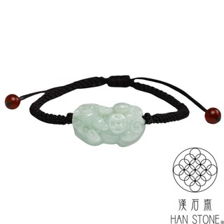 【漢石齋】天然翡翠A貨 小貔貅玉佩招財手繩 細糯種(25*14*11mm以上)