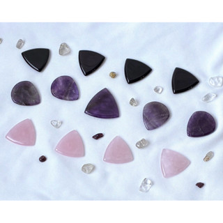 【Shoshin水晶撥片】撥片 彈片 pick PICK 吉他 樂器 彩虹黑曜石 紫水晶 粉水晶 水晶 礦物 原石