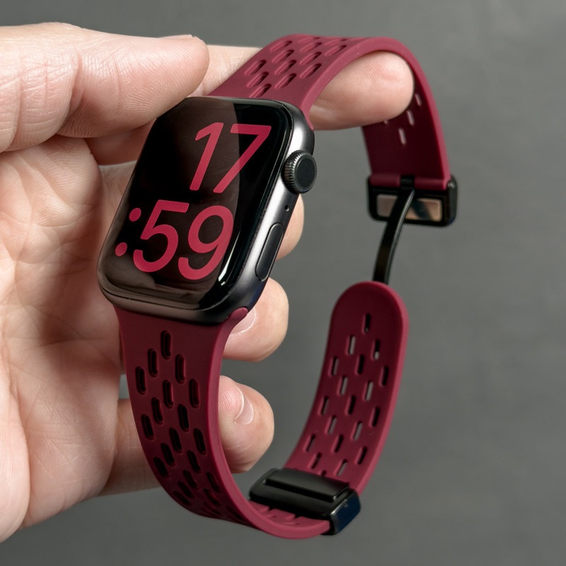 硅膠磁吸錶帶 Apple Watch 矽膠錶帶 iwatch錶帶 S11 10代 9 SE 3 防水運動錶帶 蘋果錶帶