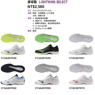 新款！《典將體育》MIZUNO 美津濃 WAVE LIGHTNING SELECT 排球鞋 羽球鞋
