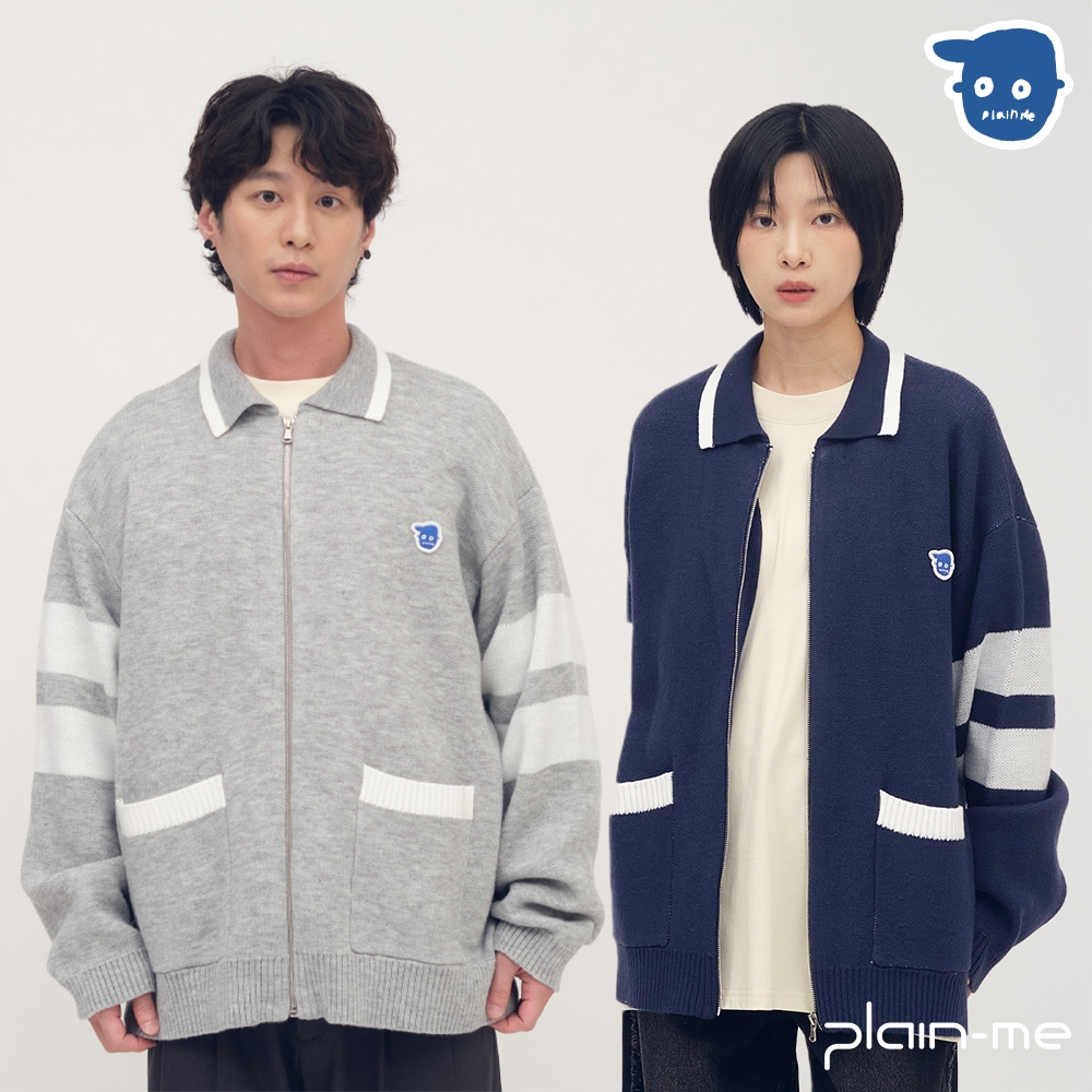 plain-me [小P社長開襟拉鍊] 針織衫 長袖 男生上衣 外套 男裝 [PPP0301-261]