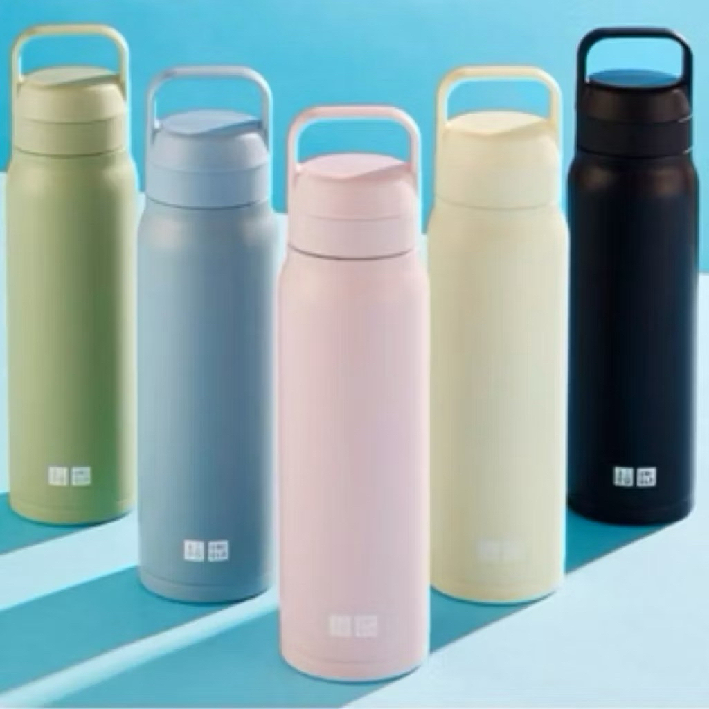 全新UNIQLO 2025年感謝祭 碳酸飲料不鏽鋼保溫瓶 冷水瓶-粉色