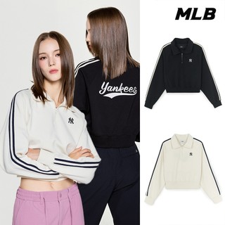MLB 抗UV女版半拉鍊長袖大學T Varsity系列 紐約洋基隊 (3FMTV1354-兩款任選)【官方旗艦店】
