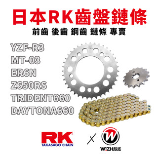 【RK】520齒盤 R3 MT03 TRIDENT DAYTONA ER6N Z650RS Z800 前齒 後齒 鋼齒