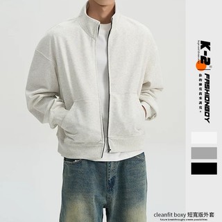 【K-2】cleanfit 短版 寬版 外套 長袖 秋冬 簡約 韓系 穿搭 boxy 修身 拉長比例【JW77】