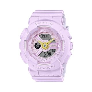 【CASIO 卡西歐】BABY-G 柔和色彩 俏皮可愛 雙顯錶款 紫 BA-110AH-6A 43.4mm