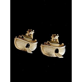 vintage jewelry AJC藝術耳環 諾亞方舟 夾式耳環 720元
