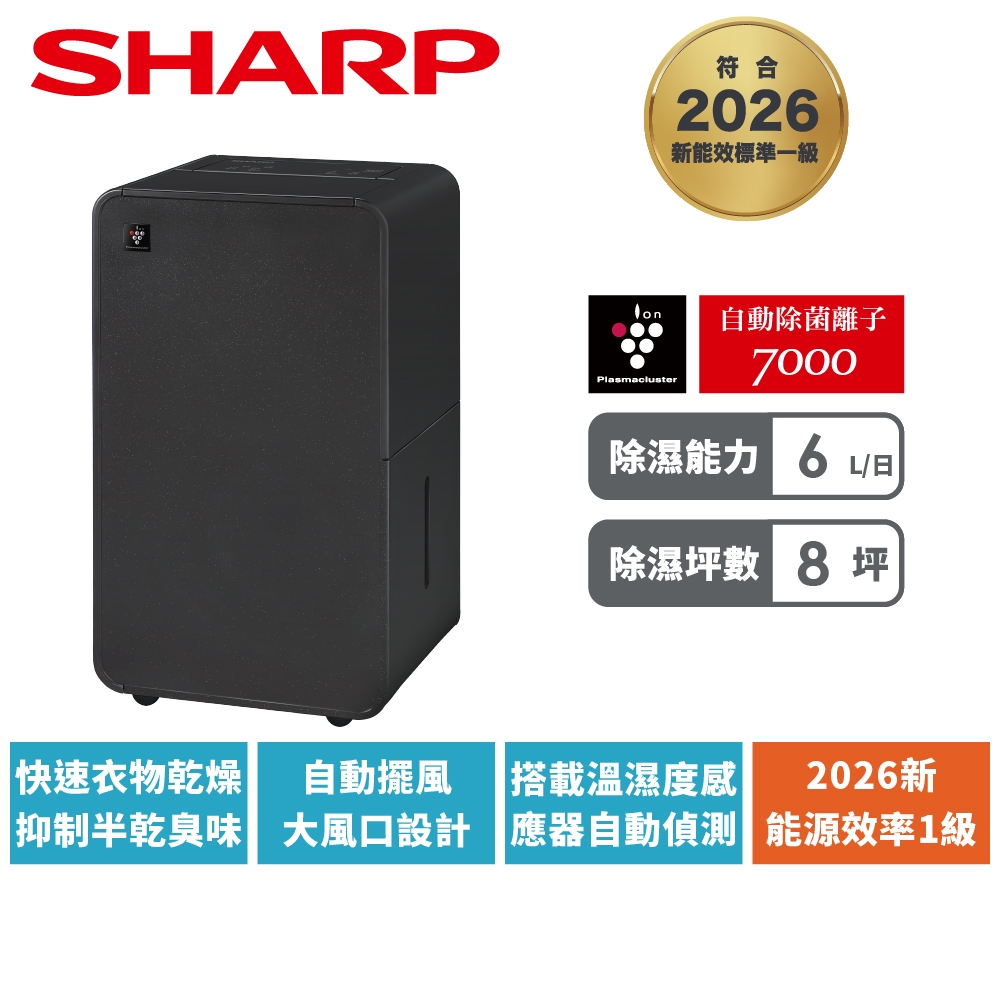 【SHARP夏普】6L乾淨方mini美型除濕機 DW-P6HT-H 摩卡棕