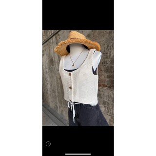 The Lady wore 小香風 排扣背心-白色 全新