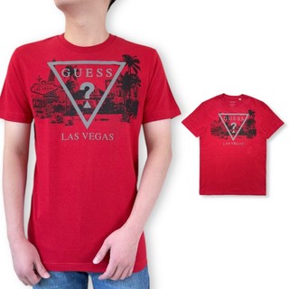 ABOUT。GUESS 男版 城市經典LOGO 紅色 短TEE 短袖T恤