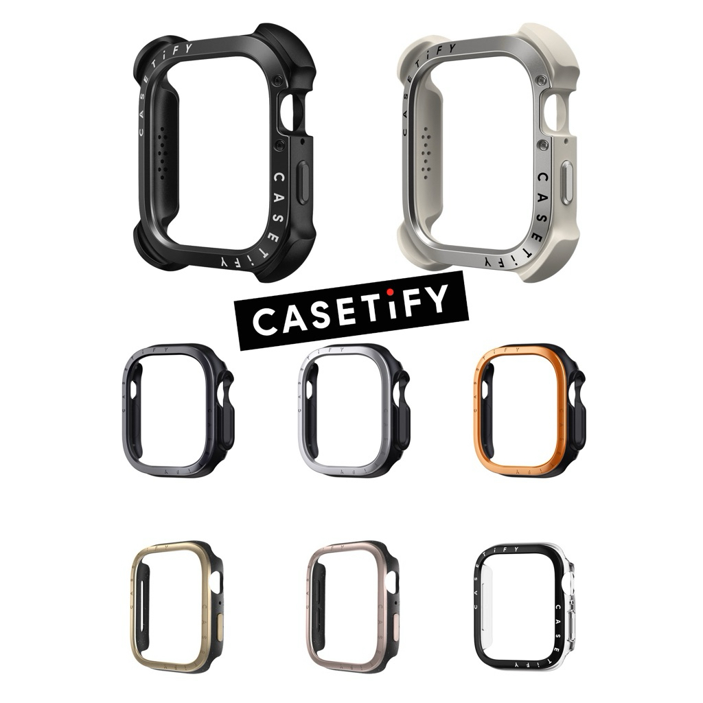 CASETiFY Apple Watch S4-S11 Ultra 終極防摔/金屬強悍防摔/透明保護殼 錶殼 附保護貼