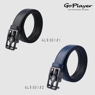 ＊立航高爾夫＊GoPlayer 自動滑扣 牛皮皮帶 #GLE30181 #GLE30182,黑 / 海軍藍