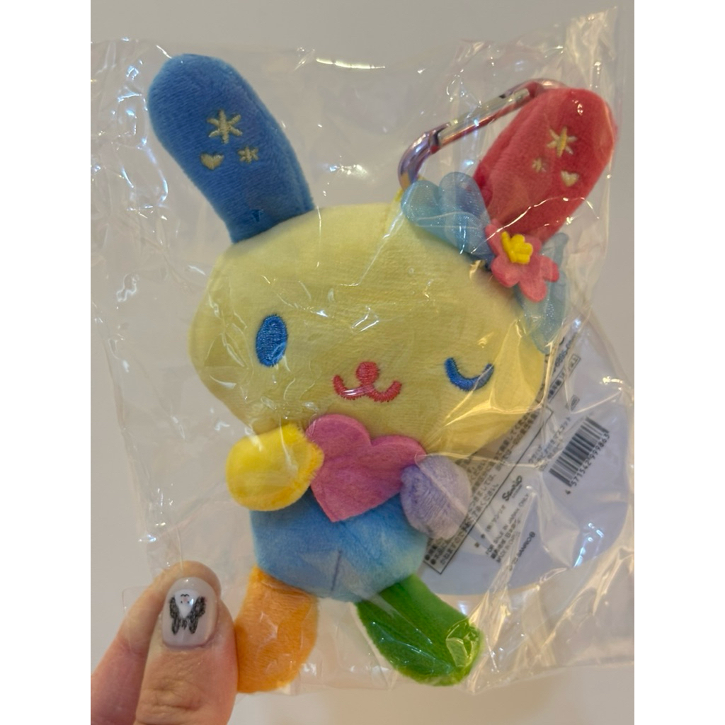 現）日本正版sanrio三麗鷗花小兔Usahana米花兔週年紀念生日系列抱愛心兔兔娃娃吊飾愛心扣娃娃玩偶珠鏈吊飾扎眼愛心