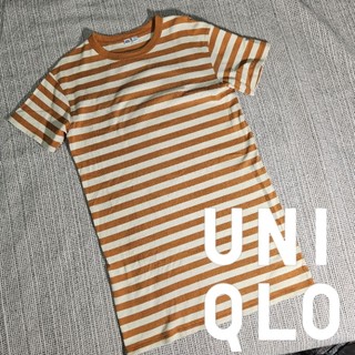 Uniqlo U系列 條紋t 長版tee 女S 連身t 棉質