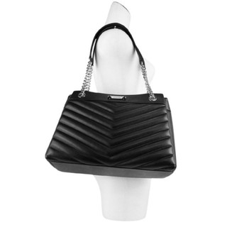 Michael Kors Whitney 全新正品 現貨斜紋皮革手提/肩背/托特包(黑)現貨