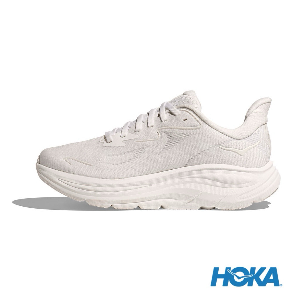 JR - HOKA 男女 Clifton 10 正常楦 路跑鞋 白/白