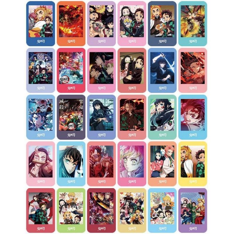 台灣發貨/免運 鬼滅之刃 雙面拍立得 1盒30張不重複 富岡義勇 蝴蝶忍 猗窩座 煉獄杏壽郎 鬼滅小卡