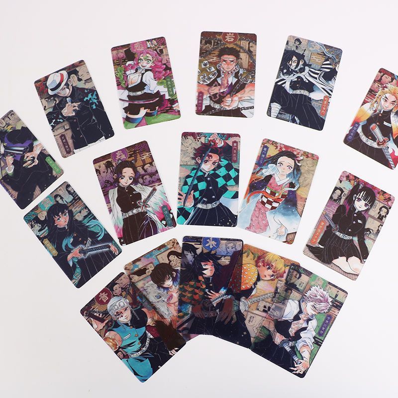台灣發貨/免運 鬼滅之刃 1套16張透卡 PVC小卡 富岡義勇 蝴蝶忍 猗窩座 煉獄杏壽郎 鬼滅收藏小卡 書簽