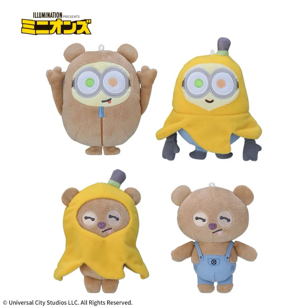 ❤Lika小舖❤小小兵提姆熊 日本帶回 全新正版現貨 Bob+Tim景品玩偶布偶娃娃吊飾 香蕉造型