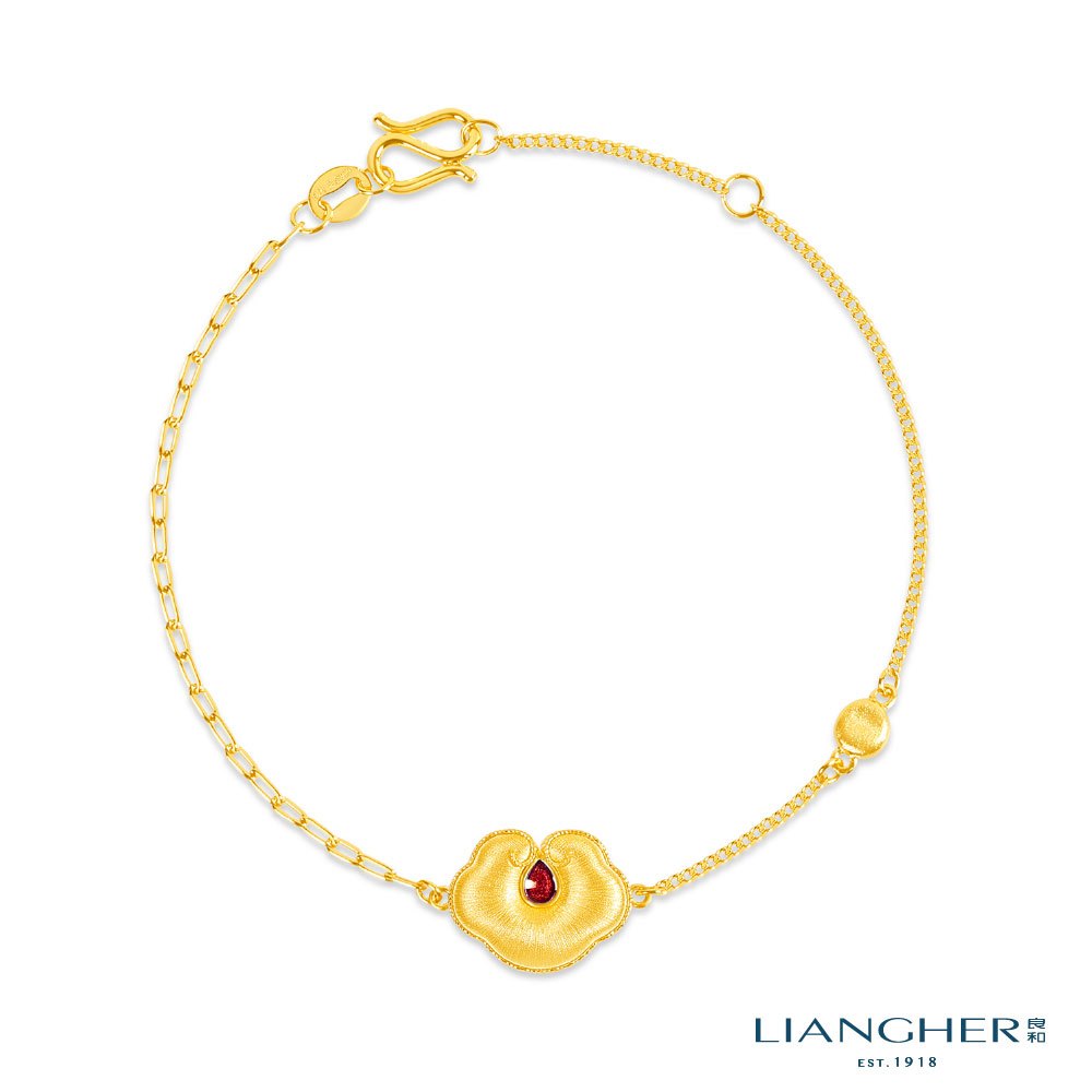 【良和珠寶】如意紅韻手鍊 黃金手鍊 足金黃金 5G硬金(金重:1.12錢±0.01)