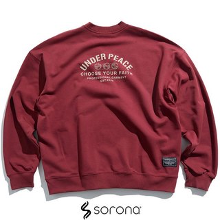 UNDER PEACE 25AW MOVING / OVERSIZE SWEATER 機能熱感 寬版大學T (酒紅色)