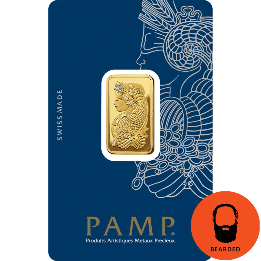 【 BEARDED貴金屬 】PAMP - Lady Fortuna™ GOLD MINTED BAR財富女神金條檢驗卡裝