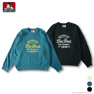 BEN DAVIS EMBRO LOGO KNIT CREW 休閒 LOGO 刺繡 針織 圓領 上衣 3色