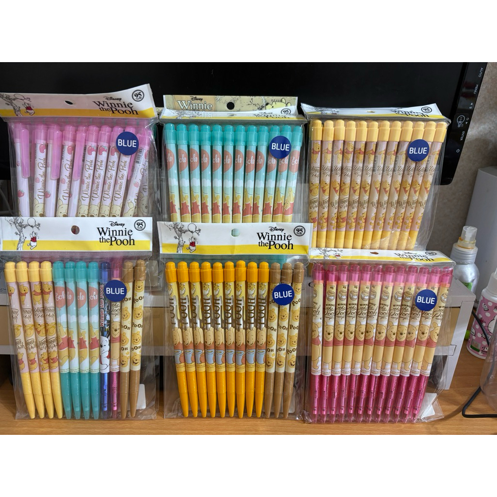 泰國迪士尼小熊維尼藍筆、小熊維尼0.38藍筆泰國小熊維尼原子筆，小熊維尼黑筆，小熊維尼藍筆
