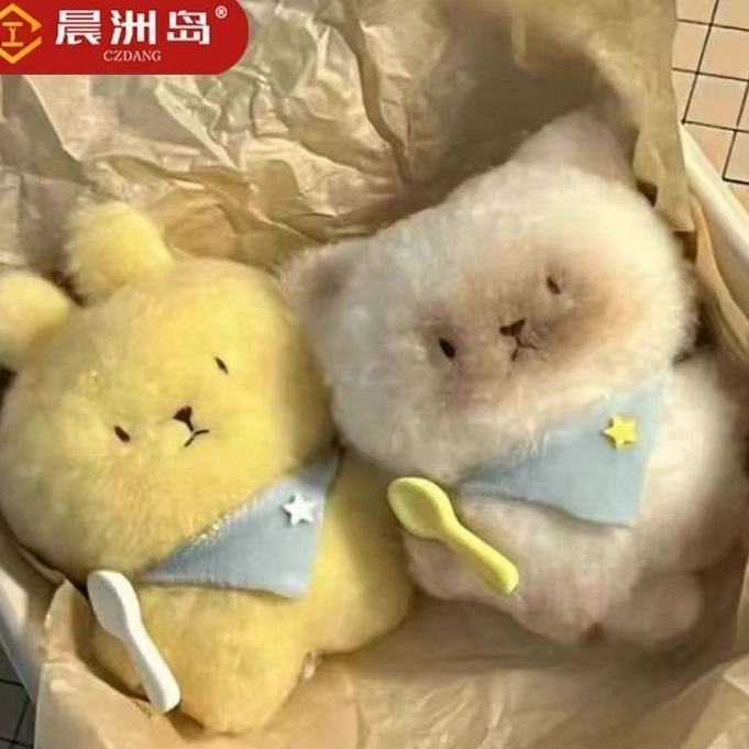 🌈兮奈の喵喵晨洲島幹飯小貓玩偶貓貓小兔子掛件可愛毛茸茸小玩偶包包鑰匙掛件 可愛玩偶 爆火玩偶 網紅玩偶 鬨睡玩偶 生