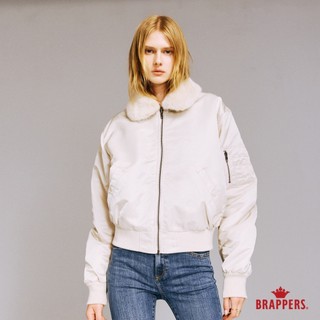 BRAPPERS 女款 可拆毛領飛行外套-淺卡其