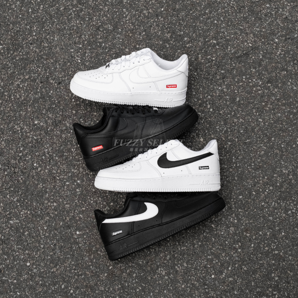 【逢甲 FUZZY】Supreme x Nike Air Force 1 聯名款 滿版 鞋帶 白 CU9225-100