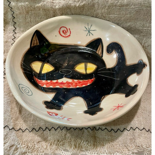 可樂貓圓深盤nice little clay 泰國手工陶瓷杯盤