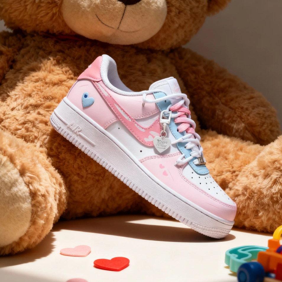 🔥革調 Nike Air Force 1 反轉鴛鴦 甜心浪漫 少女心 甜美空軍一號 解構設計 休閒鞋 板鞋 男女同款