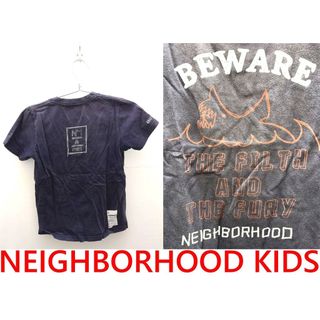 BLACK美中古NEIGHBORHOOD KIDS小兒童裝BABY塗鴉鯊魚水洗仿舊NBHD短T