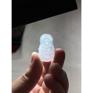 早期收藏老料冰透翡翠觀音吊墜 清透好料 平安順心