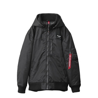 [二手] ALPHA TA1571 Hooded Rib Jacket, NYLON Black/XL 飛行外套