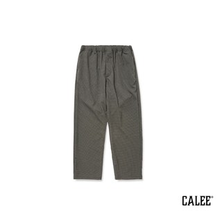 GOODFORIT/日本Calee Houndstooth Easy Slacks機能羊毛混紡千鳥格抽繩直筒休閒長褲