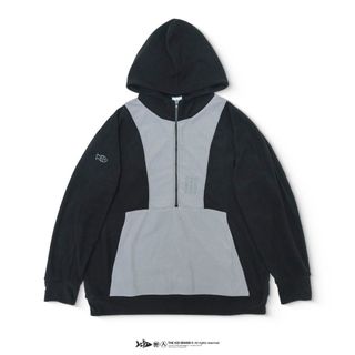 KID 釣魚俱樂部 拼接半拉鍊式帽T