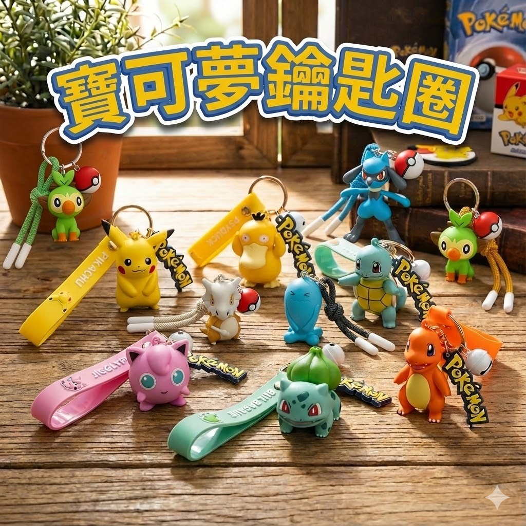 24H出貨|新款上市)正版 寶可夢 公仔 鑰匙圈 皮卡丘 可達鴨 胖丁 小火龍 傑尼龜 妙蛙種子 鑰匙扣 掛件