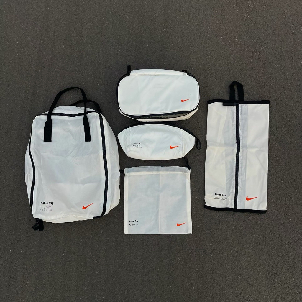 🎁【ELO】現貨 NIKE 旅行收納袋套組 白色 國外限定 五件套 行李分類 儲物袋 交換禮物