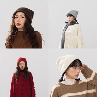 QUEENSHOP F 女裝 抽繩毛絨設計堆堆針織毛帽 五色售 現+預 【07020986】
