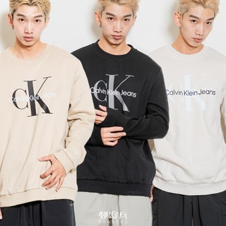 郵寄兵．現貨 Calvin Klein CK 男版 經典大CK文字LOGO 大學T 衛衣 薄刷毛 經典款 長袖 男生長袖