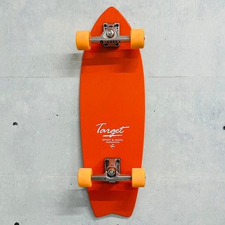 TARGET SKATE SURF SKATEBOARD沖浪滑板/英文簡約風/30吋(橘紅）