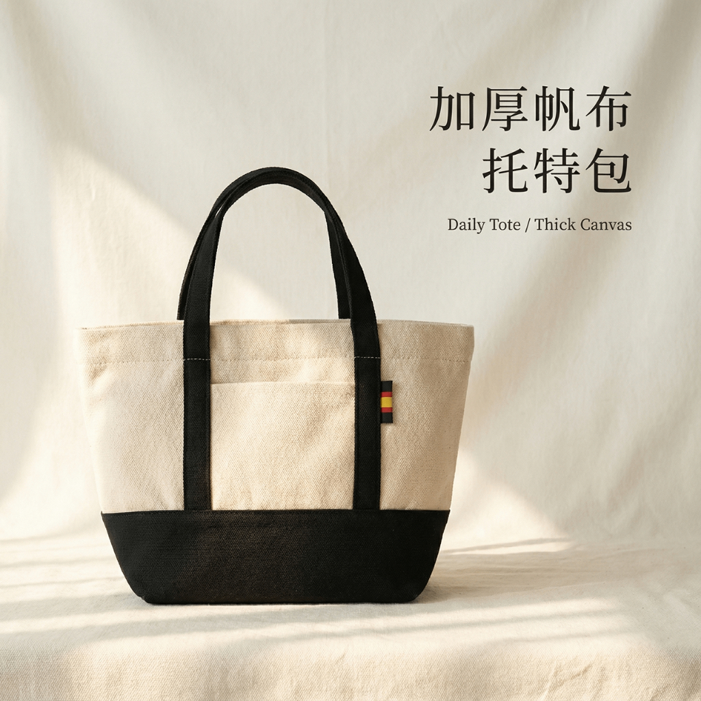 【熱銷NO.1🔥】加厚帆布托特包 帆布包 便當袋 手提包 手提袋 小包 餐袋 日本帆布包 上班包 通勤包 厚磅
