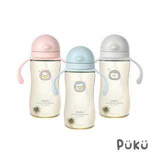 PUKU藍色企鵝 飽飽歐蕾PPSU寬口滑蓋水杯330ml(三色)